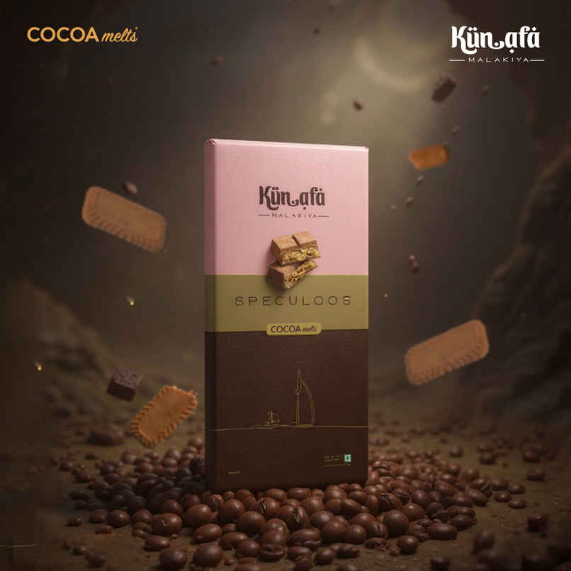 Cocoa Melts Dubai Speculoos Kunafa Chocolate Bar