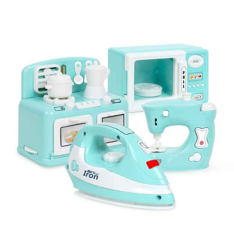 Anz Toy Green Microwave |Oven |Iron & Sewing Machine