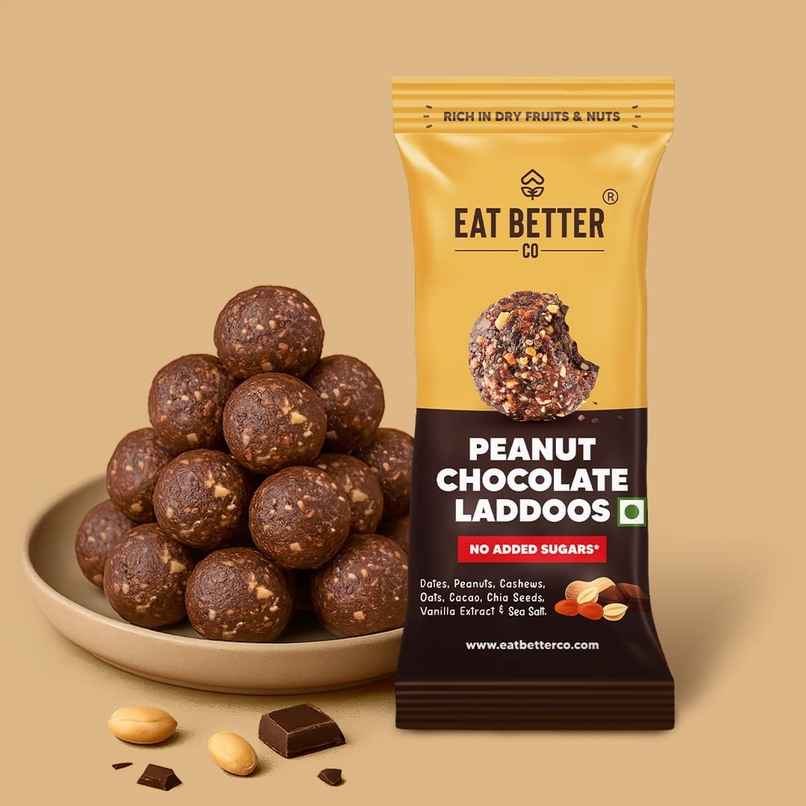 Eat Better Co Peanut & Chocolate Laddoos | No Added Sugar | High Protein, Truly Natural Eat Better Co Peanut & Chocolate Laddoos | No Added Sugar | High Protein, Truly Natural