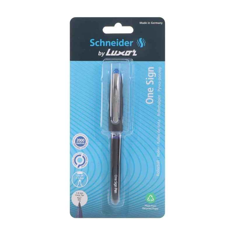Schneider By Luxor One Sign Roller Ball Pen | Blue | 2000 m writing | Perfect For Signing Documents Schneider By Luxor One Sign Roller Ball Pen | Blue | 2000 m writing | Perfect For Signing Documents