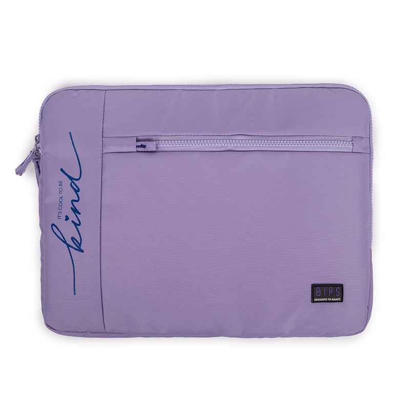 QIPS Unisex Solid PU Coated Polyester 15.6 L Laptop Sleeve | Lavender