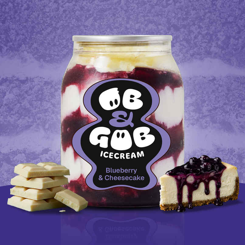 OB & GOB Blueberry & Cheesecake Ice Cream Sundae