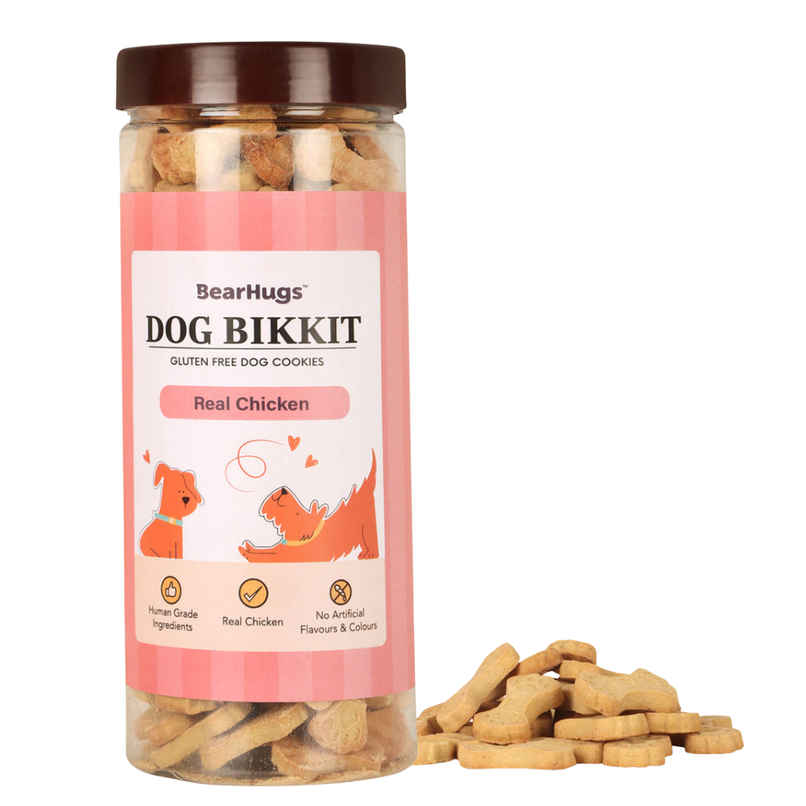Bearhugs Dog Bikkit Real Chicken Dog Cookies(Jar)