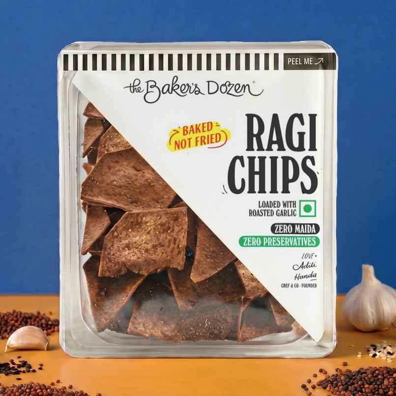 The Baker's Dozen Ragi Chips Zero Maida | High Protein | Baked | Healthy Snacks | Millet Snacks The Baker's Dozen Ragi Chips Zero Maida | High Protein | Baked | Healthy Snacks | Millet Snacks