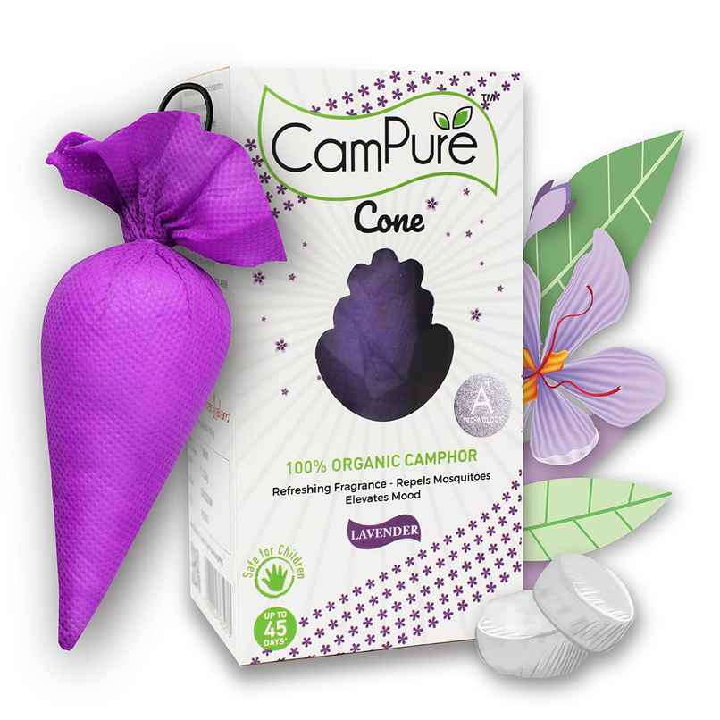 Campure Lavender Giant Camphor Cone Air ,Car, Room Freshener Campure Lavender Giant Camphor Cone Air ,Car, Room Freshener