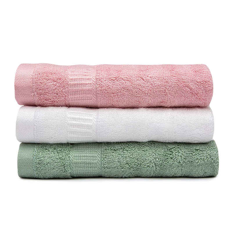 Mush Bamboo Face Towels 500 GSM Soft Absorbent Quick Dry 13x13 in Green Pink White