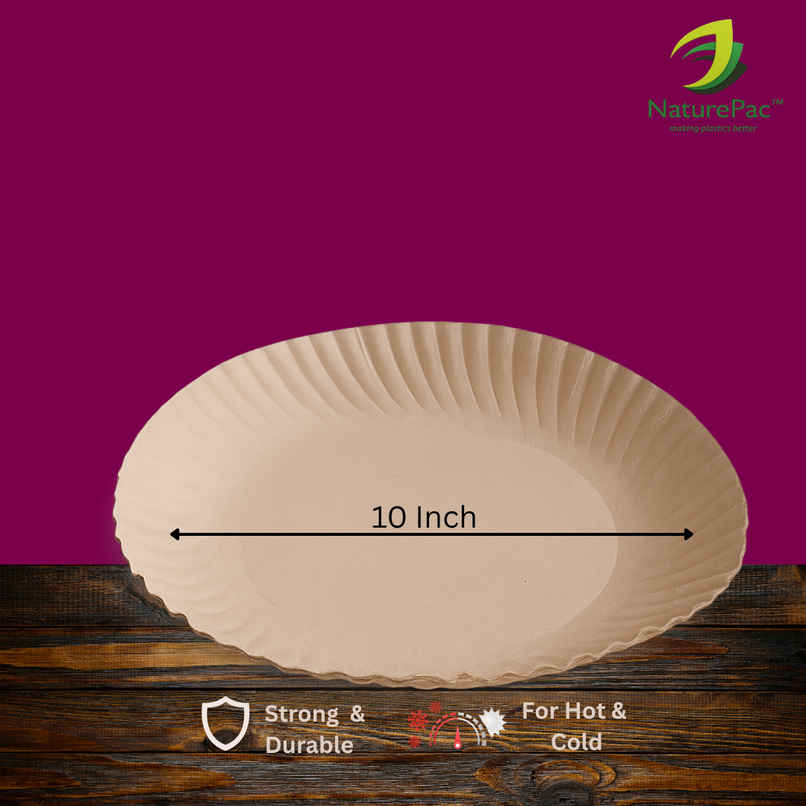 Disposable Paper Plates | 10 inches | Naturepac Disposable Paper Plates | 10 inches | Naturepac