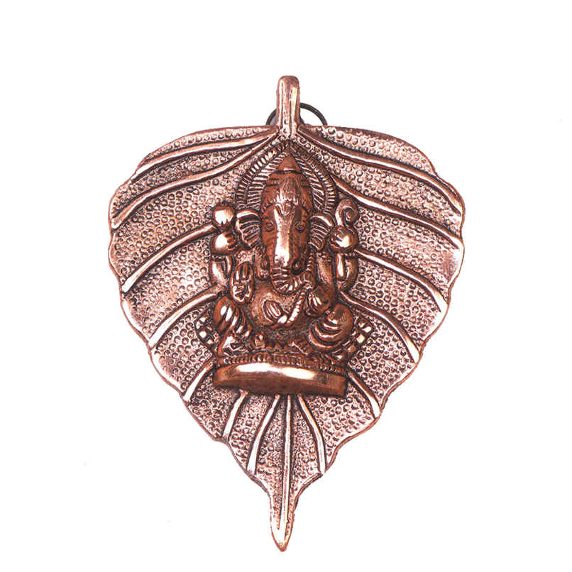 Ganesh Ji on Copper Colour Leaf Wall Hanging | Devnidhi Ganesh Ji on Copper Colour Leaf Wall Hanging | Devnidhi