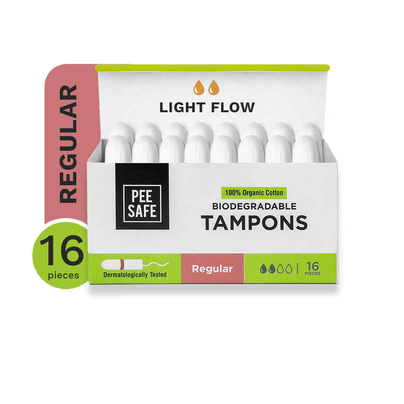 Pee Safe Regular Tampons for Light Flow | High-Absorbant & Leak-Proof Protection