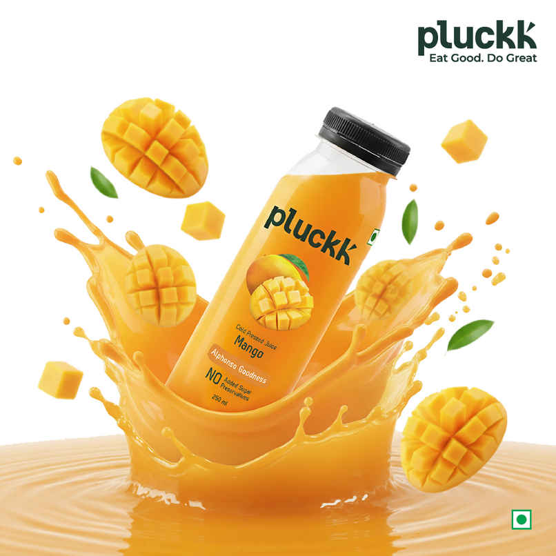 Pluckk Cold-Pressed Mango Fruit Juice | No Added Sugar | No Preservatives | Rich in Potassium