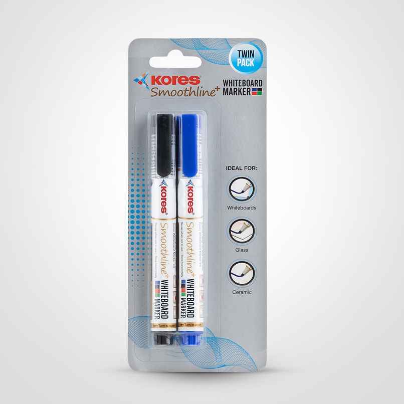 Kores Smoothline Plus White Board Marker Pen | Set of 2