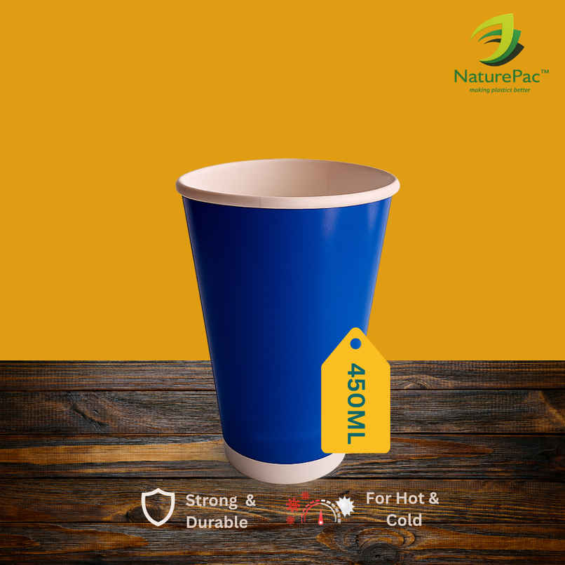Thick Paper Beer Pong Party Glass | Blue | 450 ml | Pack of 10 | Naturepac Thick Paper Beer Pong Party Glass | Blue | 450 ml | Pack of 10 | Naturepac