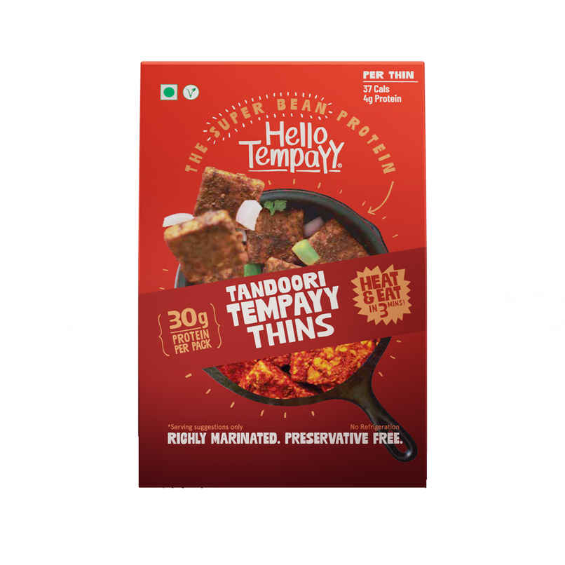 Hello Tempayy Protein Tandoori Tempeh Thins - Heat & Eat In 3 Mins, No Preservatives Hello Tempayy Protein Tandoori Tempeh Thins - Heat & Eat In 3 Mins, No Preservatives