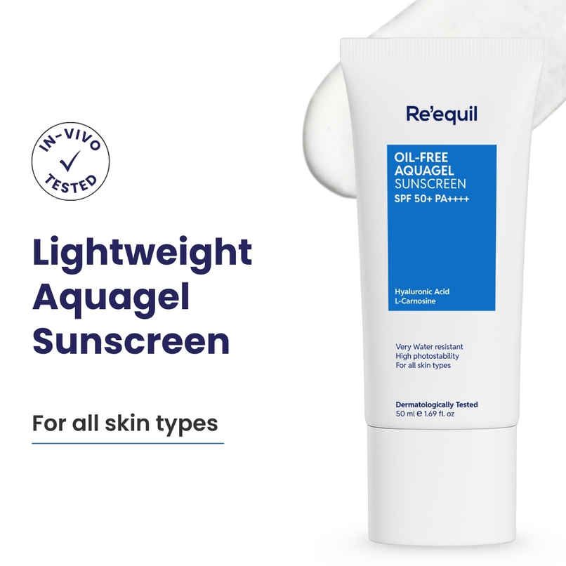 Re'Equil Oil Free Aquagel Sunscreen Hyaluronic Acid For Hydration