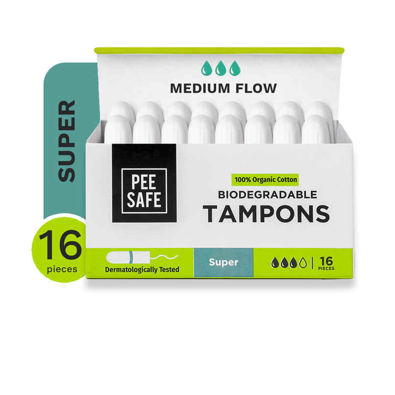 Pee Safe Super Tampons for Medium Flow | Ultra-Absorbent & Leak-Proof Protection