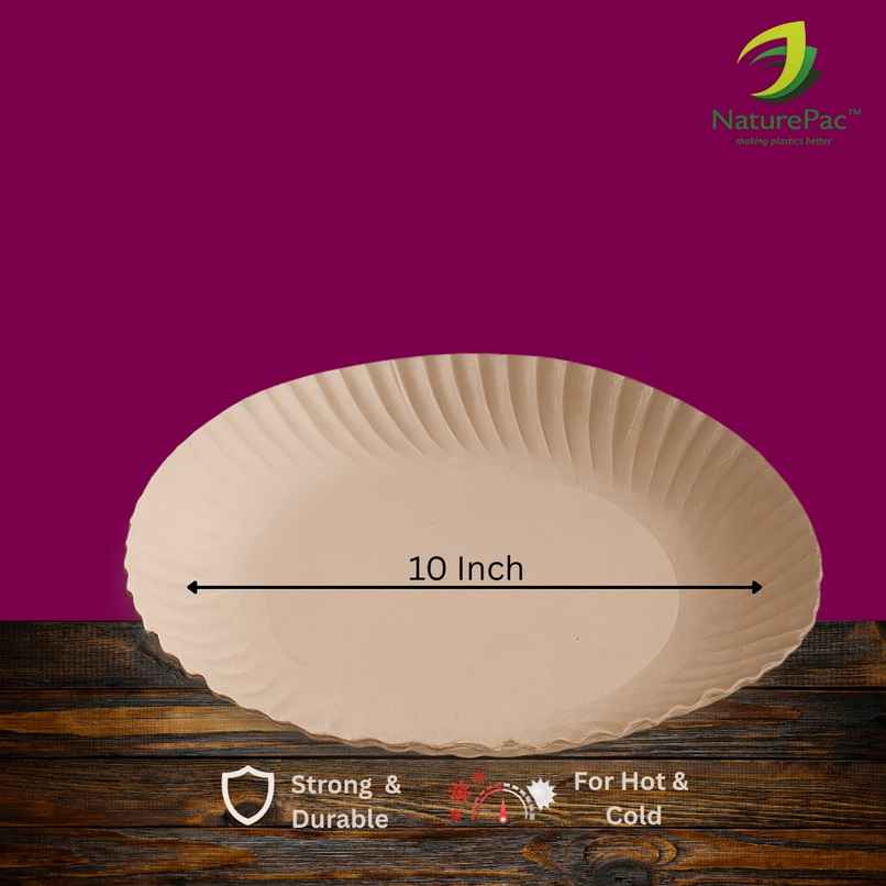 Disposable Paper Plates | 10 inches | Naturepac