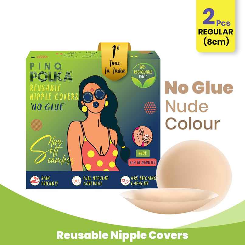 Pinq Polka Reusable Nipple Covers Regular 8 cm , Non Adhesive Pinq Polka Reusable Nipple Covers Regular 8 cm , Non Adhesive