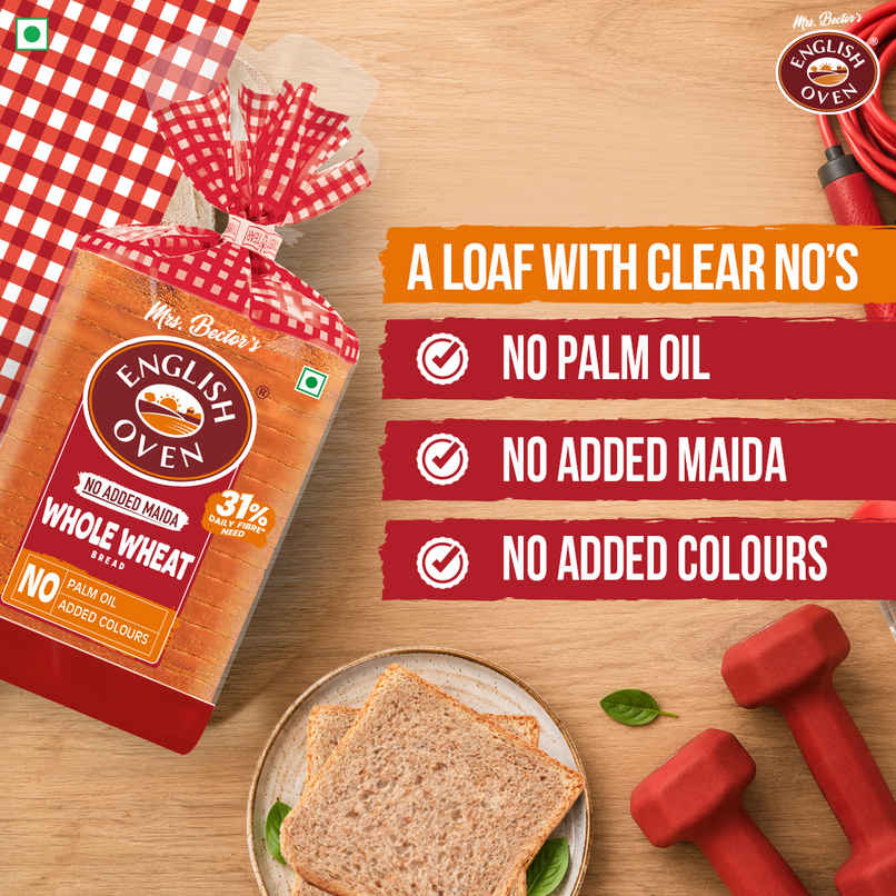 English Oven Zero Maida Whole Wheat Bread | High Fibre