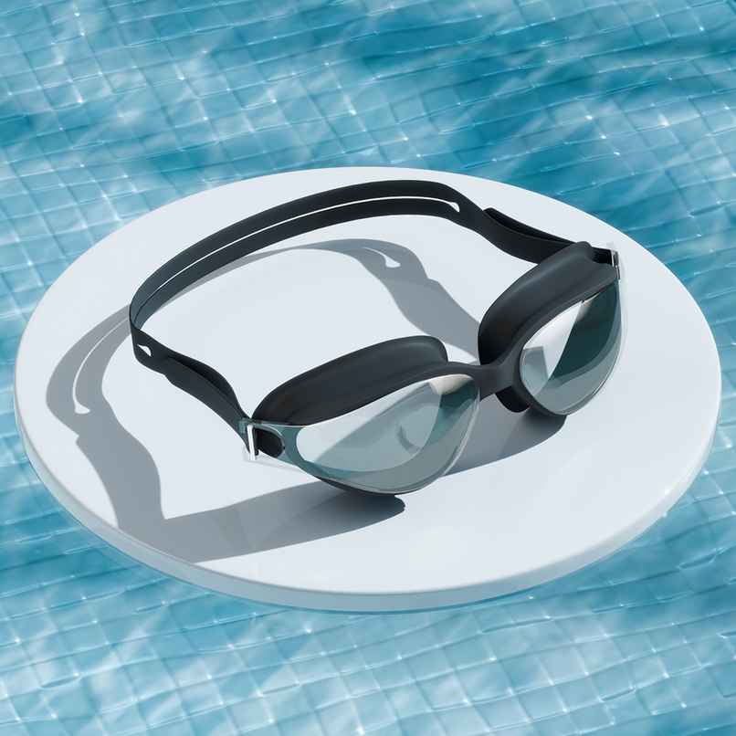 Lifelong Adult Unisex Swimming Goggles with Adjustable Strap | Black