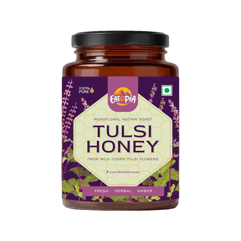 Eatopia Tulsi Honey | Immunity Booster | Pure Organic Natural Honey | No Added Sugar