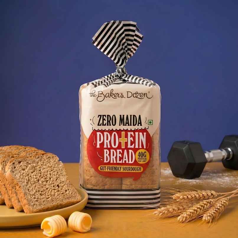 The Baker's Dozen Zero Maida Protein Bread | Clean Label | Healthy Bread | Whole Wheat Atta Bread