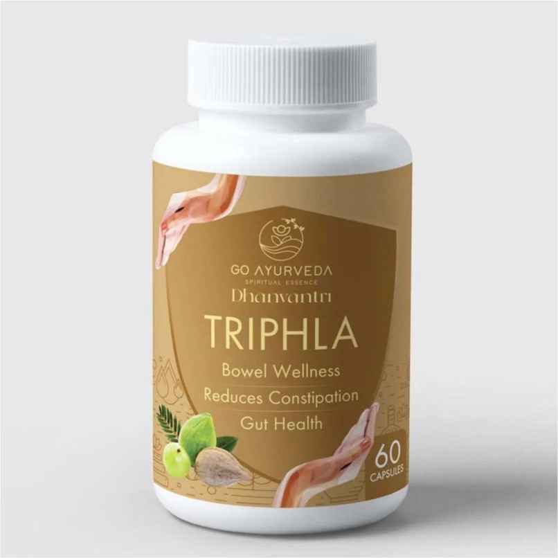 Go Ayurveda Dhanvantri Triphla Capsules For Digestive Health & Regular Bowel Movements