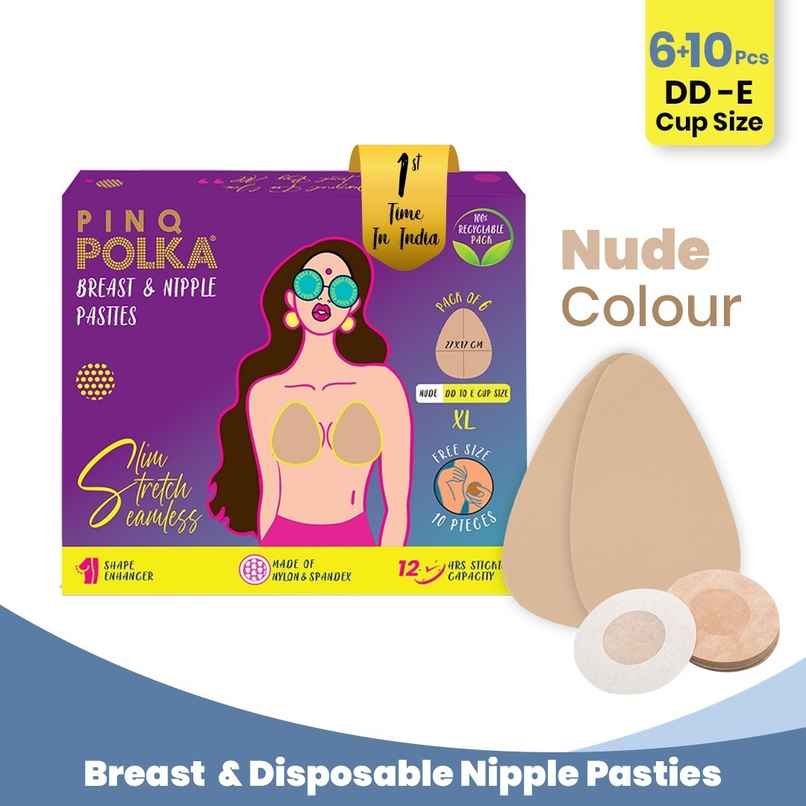 PINQ POLKA Breast X Nipple Pasties - Nude | Xtra Large