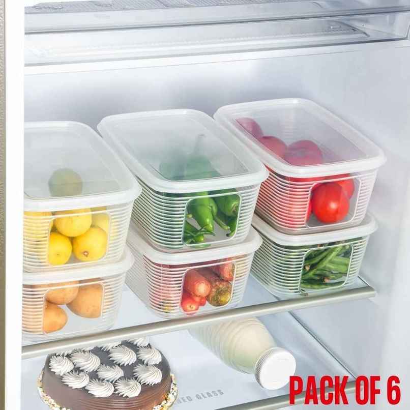 ReeQ Transparent Fridge Storage Container Box with Lid | 1.8 L ReeQ Transparent Fridge Storage Container Box with Lid | 1.8 L