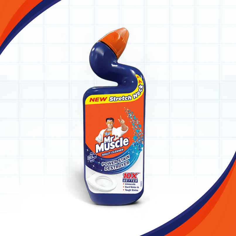 Mr Muscle Toilet Cleaner |Unique Stretch Neck |10x Better |99.9% Germ Kill | Child-safe Cap