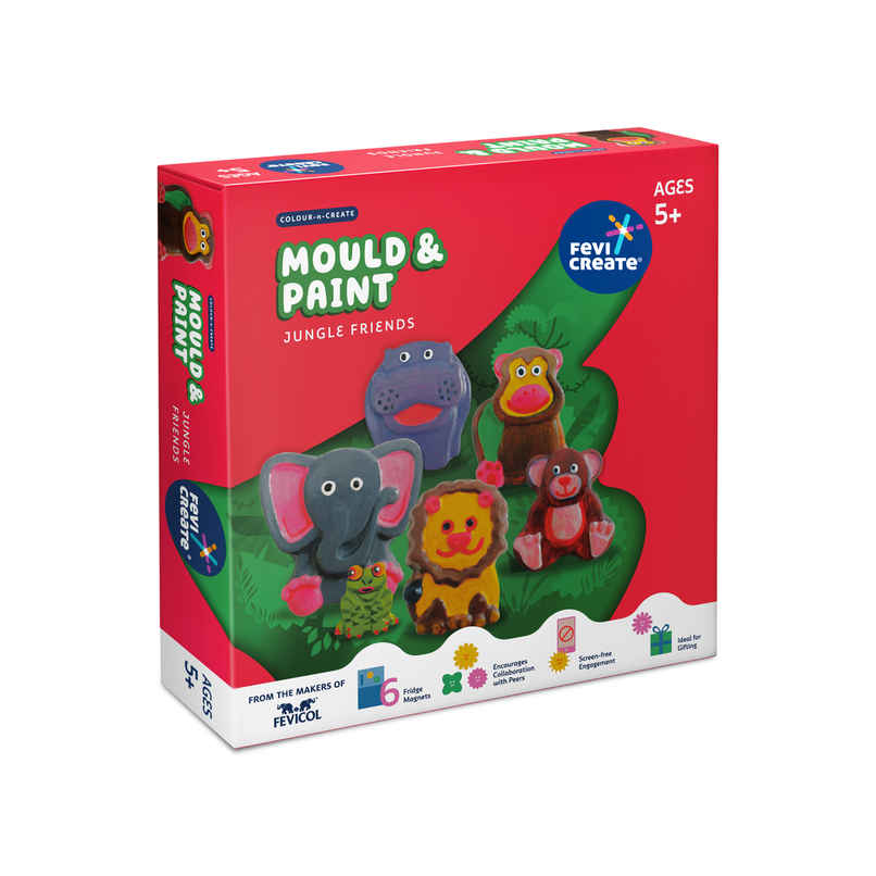 Fevicreate DIY Mould and Paint Jungle Friends Craft kit | Kids DIY Craft 5 Years