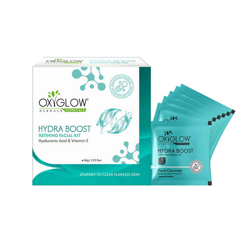 OxyGlow Herbals Hydra Boost Refining Facial Kit with Hyaluronic Acid & Vitamin E