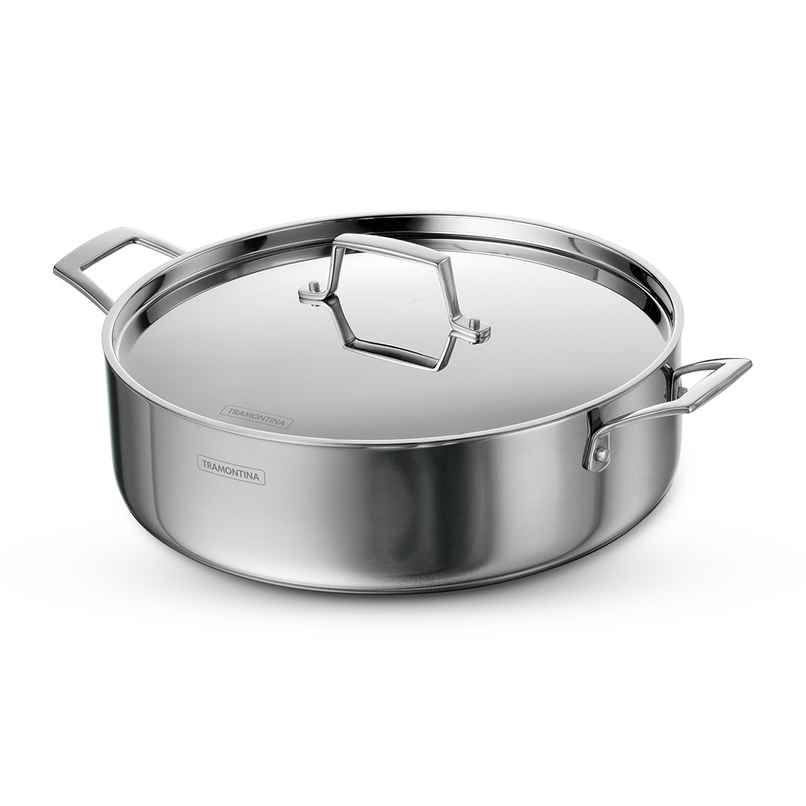Tramontina Stainless Steel Aeion Triply 30Cm/6.2L Casserole With Ss 304 Lid Healthy, Non Toxic Stock Pot Biryani Sauce Stay Cool Handle 10 Year Warranty, Glossy Finish, 6.2 Liter, Silver Tramontina Stainless Steel Aeion Triply 30Cm/6.2L Casserole With Ss 304 Lid Healthy, Non Toxic Stock Pot Biryani Sauce Stay Cool Handle 10 Year Warranty, Glossy Finish, 6.2 Liter, Silver