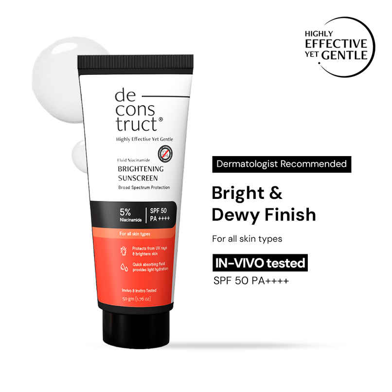 Deconstruct Fluid Brightening Sunscreen SPF 50 PA++++ | In-Vivo Tested Deconstruct Fluid Brightening Sunscreen SPF 50 PA++++ | In-Vivo Tested