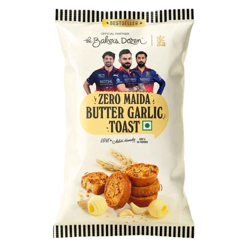 Butter Garlic Zero Maida Toast, Baked 90 gm Butter Garlic Zero Maida Toast, Baked 90 gm