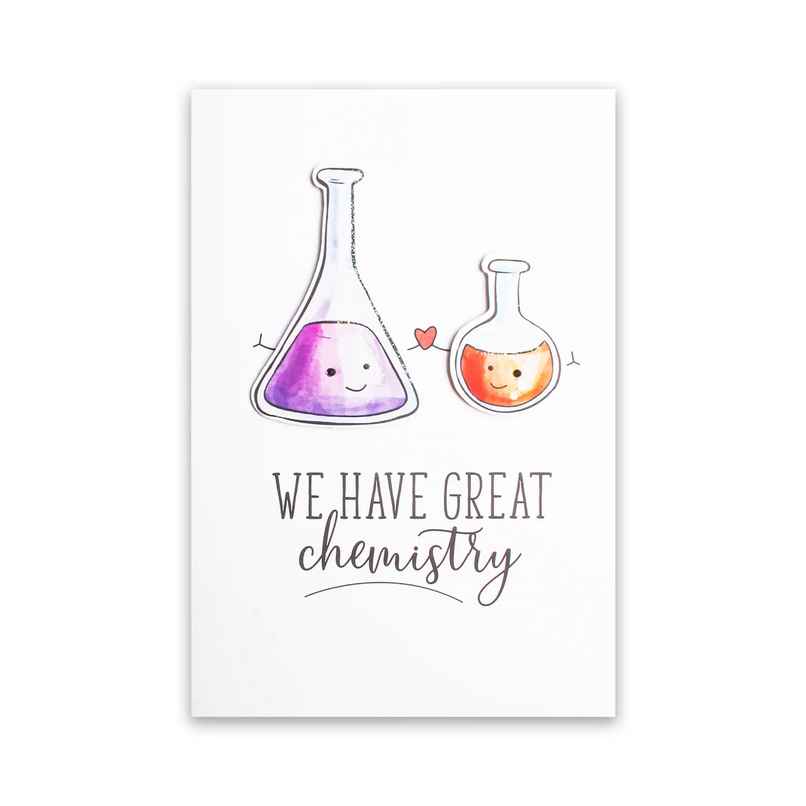 Itsy Bitsy Greeting Card & Envelope Great Chemistry 4 x 6 Inch 2 Pc Pb Lb
