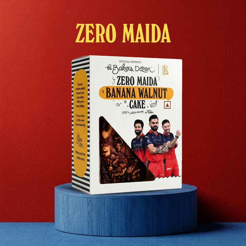 The Baker's Dozen Zero Maida Banana Walnut Cake | Banana Cake | Fruit Cake | Loaded with Walnuts