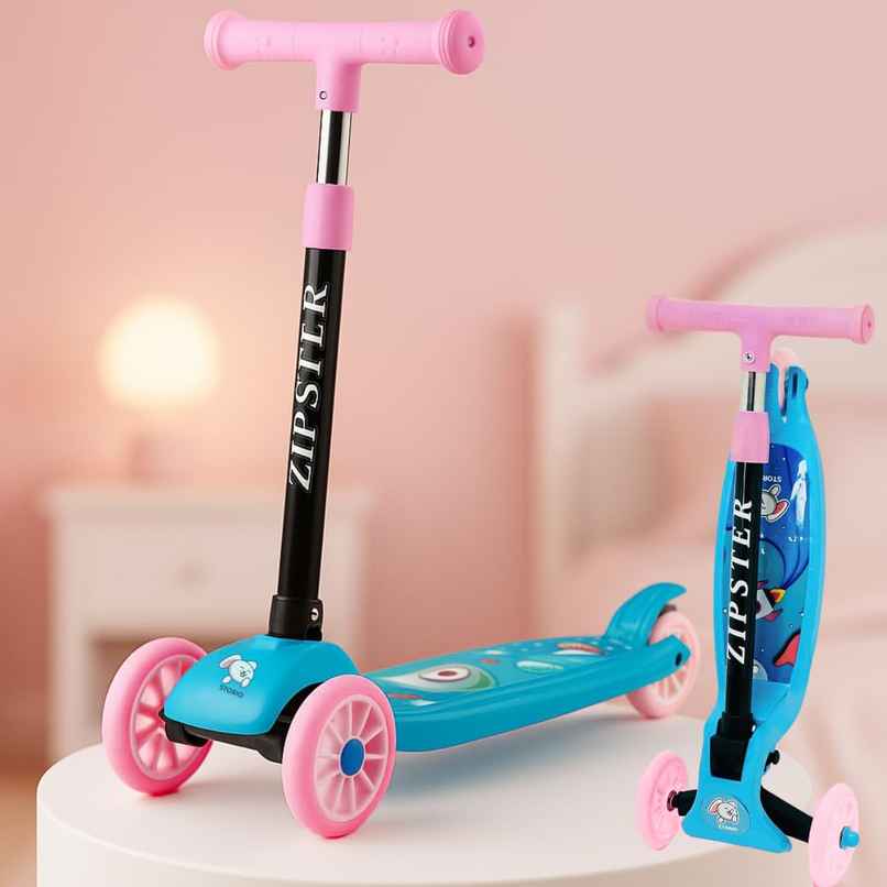 Storio Foldable Kick Scooter For Kids | Pink & Blue