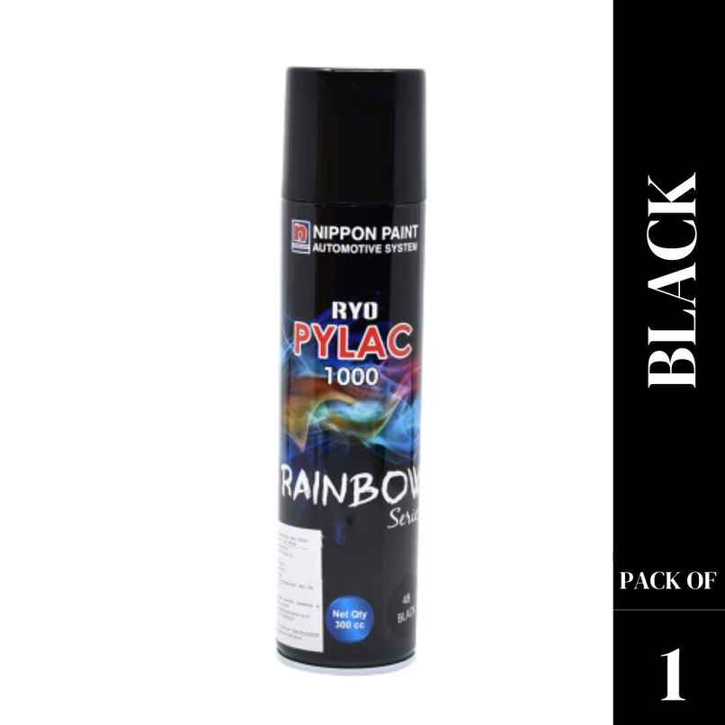 Nippon Paint Pylac 1000 Acrylic Multi-Purpose Spray Paint Glossy Black for Car, Bike, Home Nippon Paint Pylac 1000 Acrylic Multi-Purpose Spray Paint Glossy Black for Car, Bike, Home