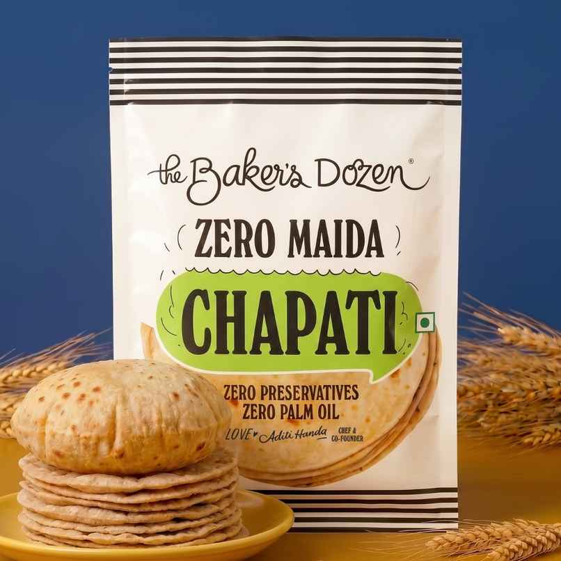 The Baker's Dozen Zero Maida Chapati | Ready to Eat | Ready to Cook | Wheat Roti | Clean Label The Baker's Dozen Zero Maida Chapati | Ready to Eat | Ready to Cook | Wheat Roti | Clean Label