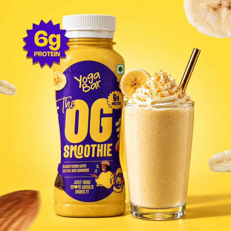 Yoga Bar OG Smoothie 6g Protein, Oats, Banana, Almonds, Dates & 4 Super Seeds, Protein Smoothie