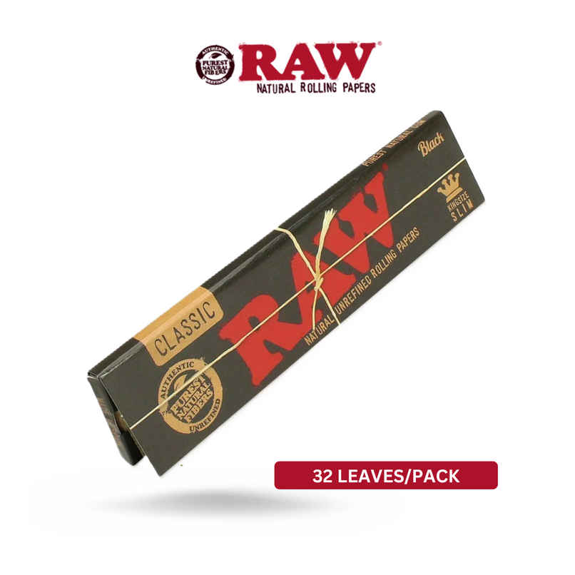 Raw Black Slim Rolling Paper King Size- Pack Of 32 Raw Black Slim Rolling Paper King Size- Pack Of 32