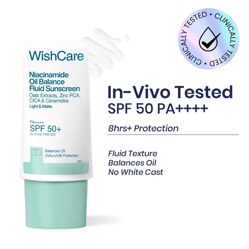 Wishcare Niacinamide Oil-Balance Sunscreen SPF50+ PA++++ In-Vivo Tested Light & Matt Oily Skin