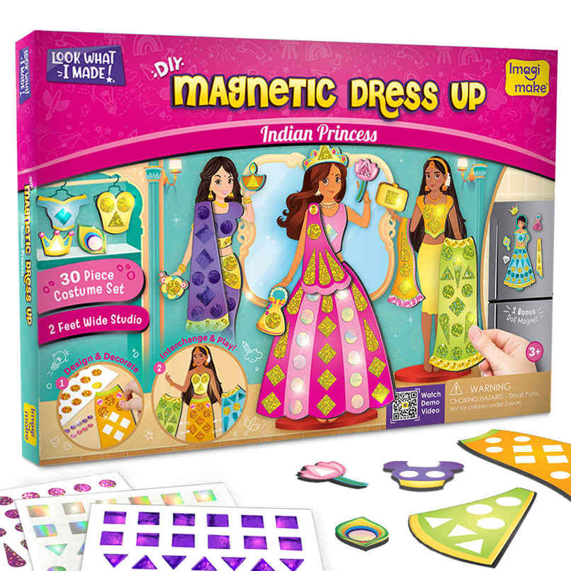 Imagimake Magnetic Dress-Up - Indian Princess | Pretend Play Toy | Birthday Gift for Girls Imagimake Magnetic Dress-Up - Indian Princess | Pretend Play Toy | Birthday Gift for Girls