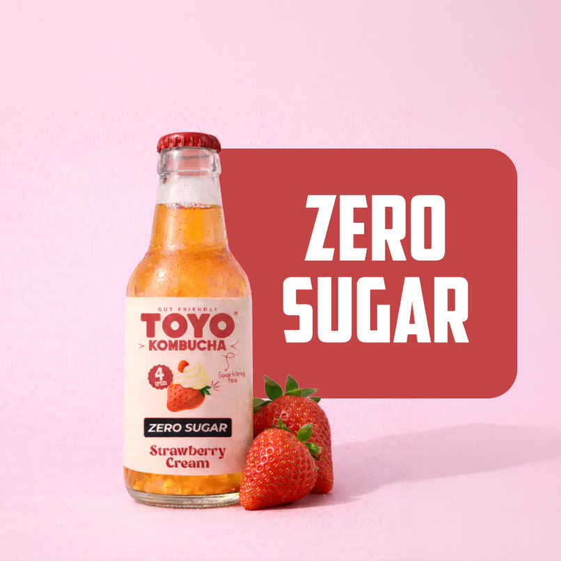 Toyo Kombucha Zero Sugar Strawberry Cream