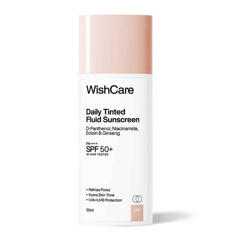 WishCare Daily Tinted Fluid Sunscreen SPF50PA++++ | L101 |All Skin Type | InVivo Tested