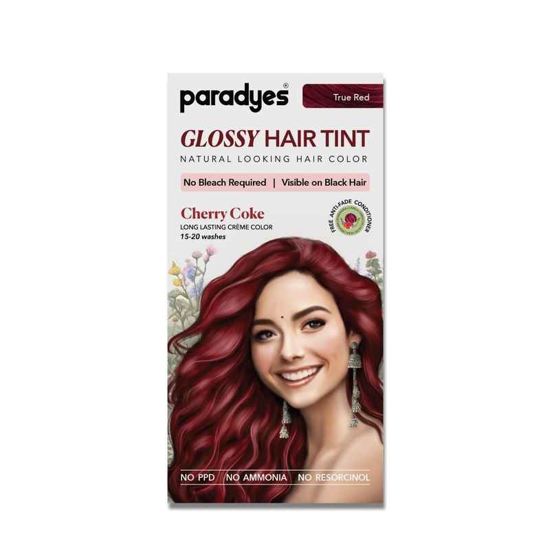 Paradyes No Bleach Cherry Coke Glossy Hair Tint, Ammonia|free Hair Color for Natural Black Hair