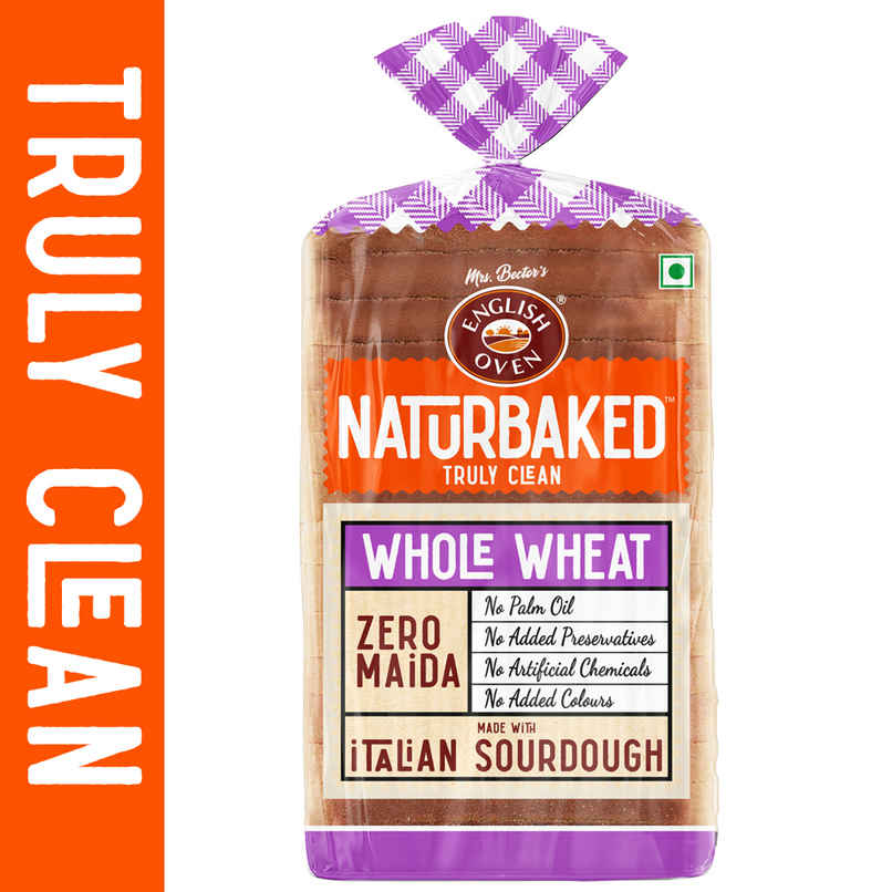 Naturbaked Zero Maida Whole Wheat Bread | No Added Preservatives | Clean Label