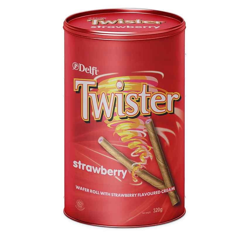 Delfi Twister Strawberry Wafer Rolls Delfi Twister Strawberry Wafer Rolls