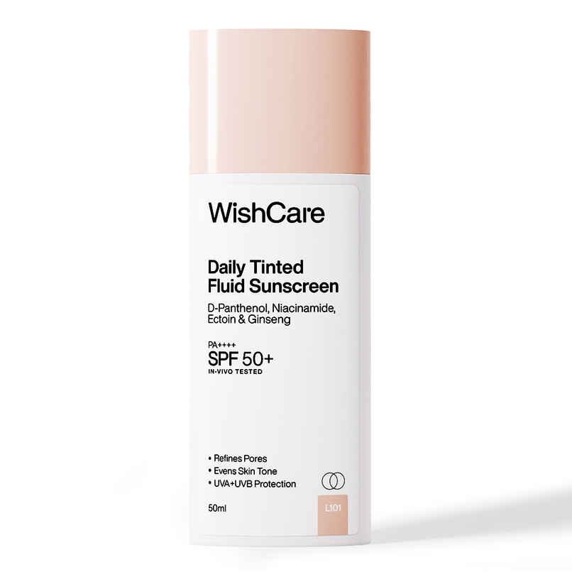 WishCare Daily Tinted Fluid Sunscreen SPF50PA++++ | L101 |All Skin Type | InVivo Tested