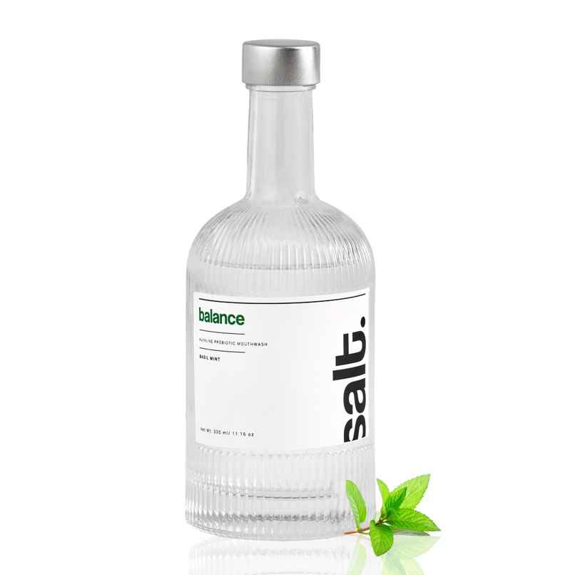 Salt Balance Mouthwash Alkaline Probiotic With Basil Mint Flavor
